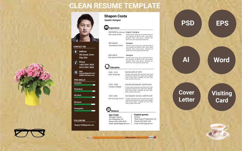 Shapon Costa Professional Resume Template