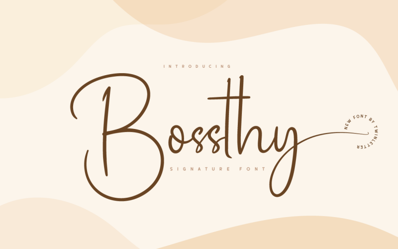 Bossthy — elegancka czcionka z podpisem