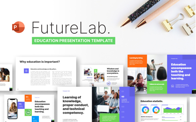 未来实验室创意教育PowerPoint模板