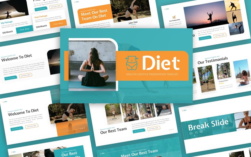 Dieta - Zdrowy styl życia Uniwersalny Szablon PowerPoint
