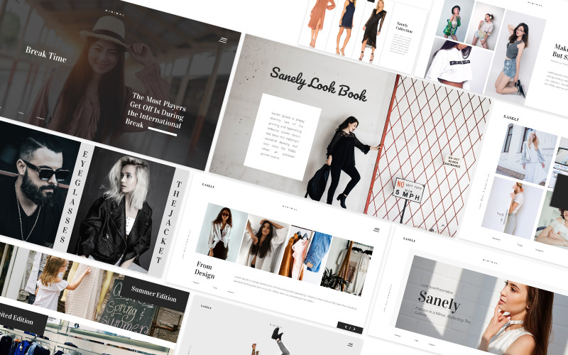 Шаблон Googleslides Sanely Fashion Lookbook
