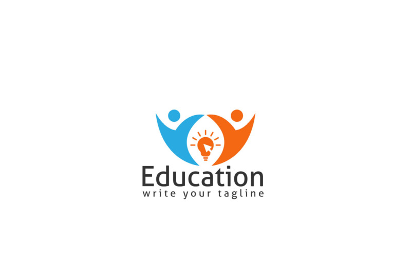 Logo de l'éducation en ligne avec des gens