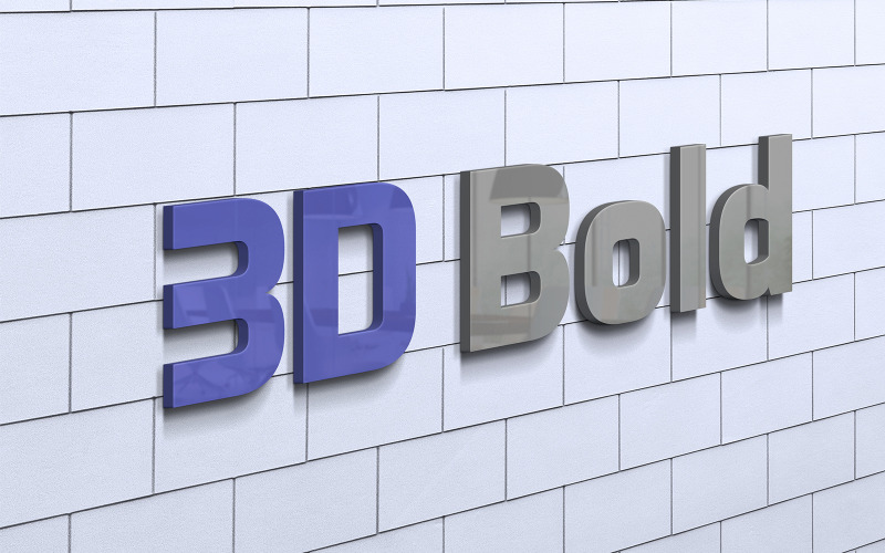 Logo Mockup 3D Aydınlık Psd