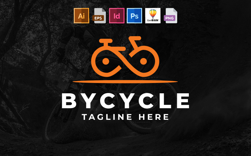 Modello di logo minimalista per biciclette