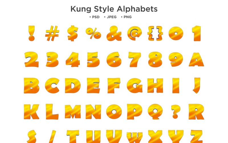 Абетка в стилі кунг, типографія Abc
