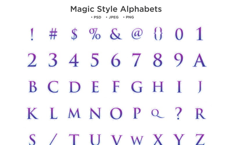 Alfabet Magiczny Styl, Typografia Abc