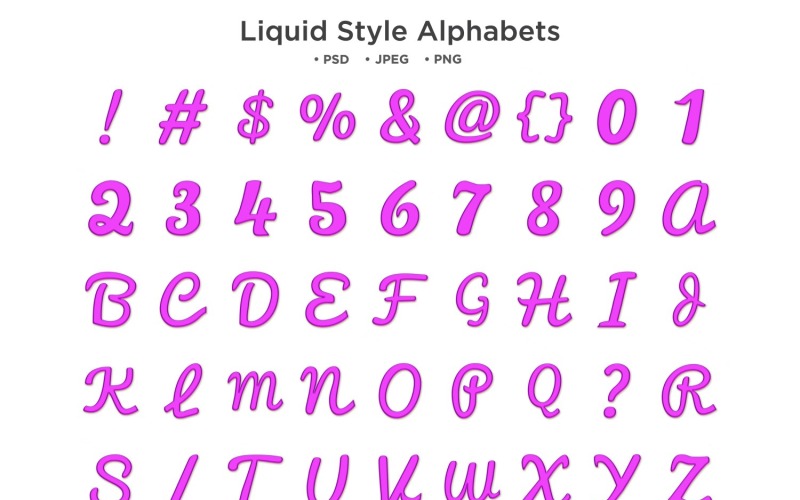Alfabeto de estilo líquido, tipografía Abc