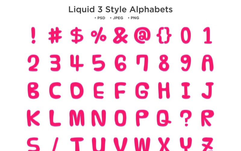Alfabeto stile liquido 3, tipografia Abc