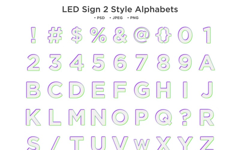 Алфавит стиля LED 2, типография Abc