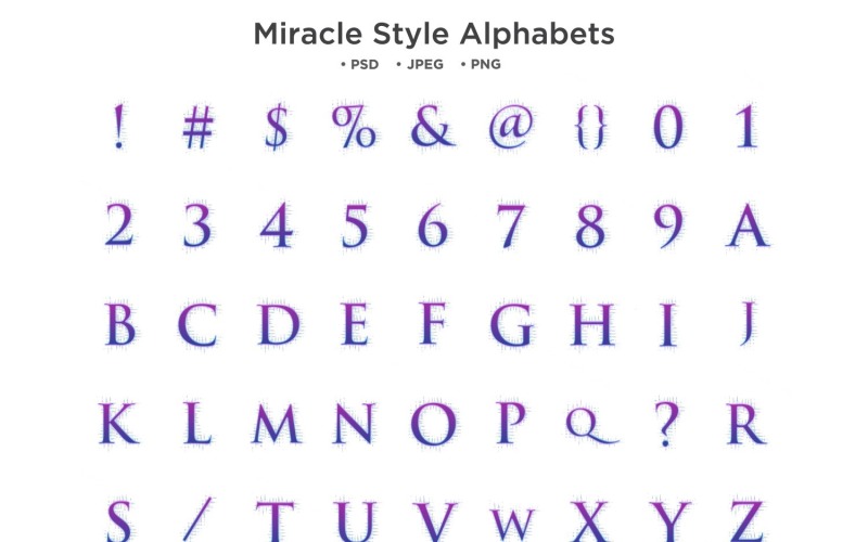 Alphabet de style miracle, typographie abc