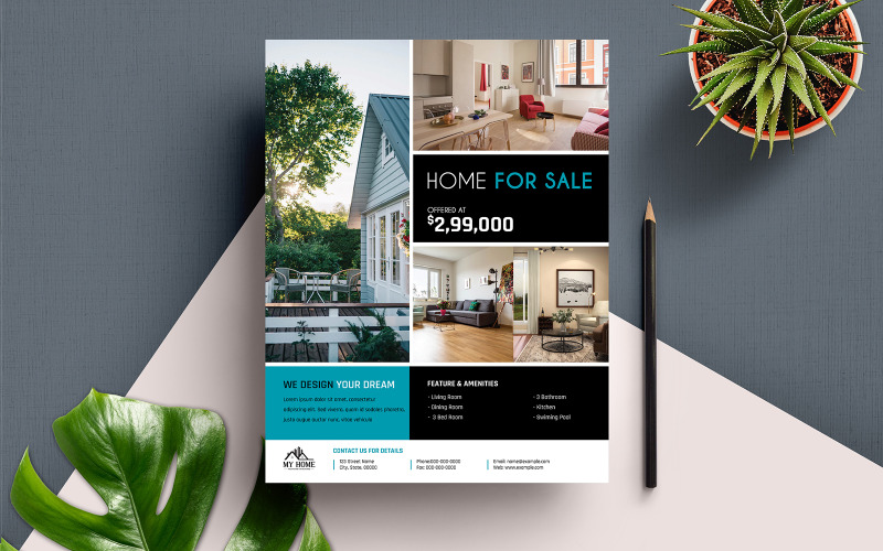 Immobilienflyer | Word-, PSD- und Vektordesign