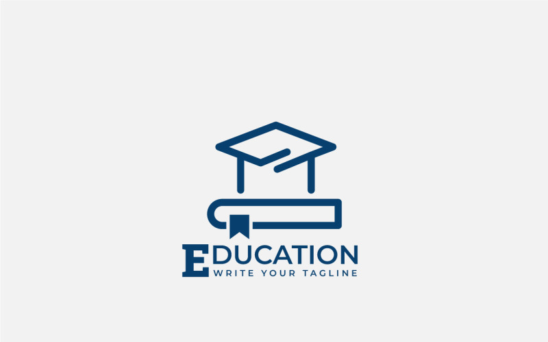 Livre et casquette de logo d'éducation minimale