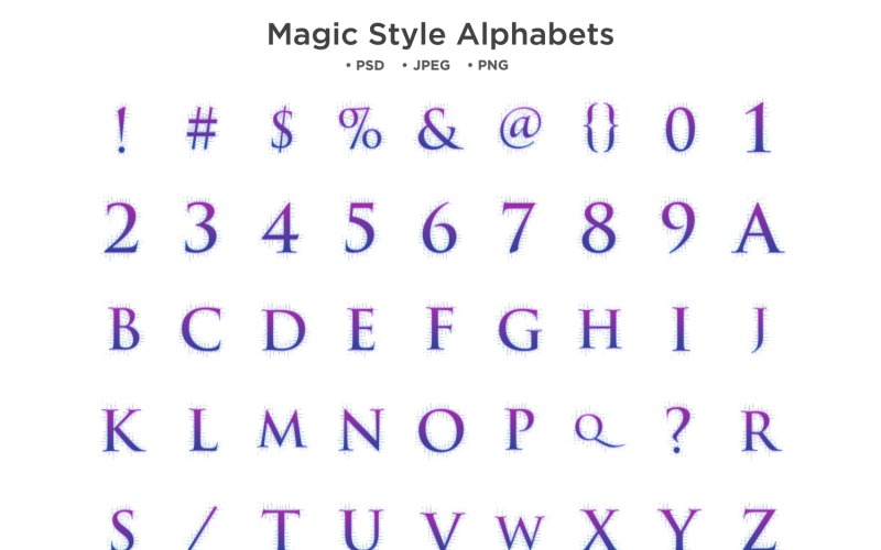 Magisch stijlalfabet, ABC-typografie