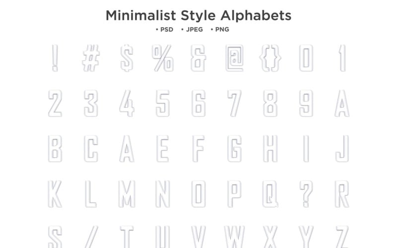 Minimalistisch stijlalfabet, ABC-typografie
