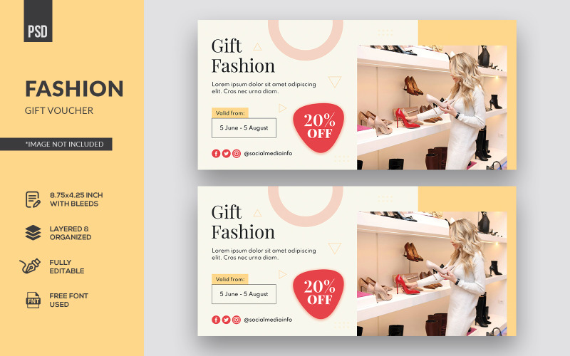 Modèle d'identité d'entreprise pour un chèque-cadeau clair