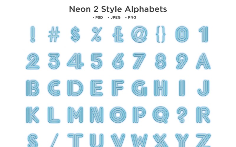 Neon 2-Stil-Alphabet, Abc-Typografie