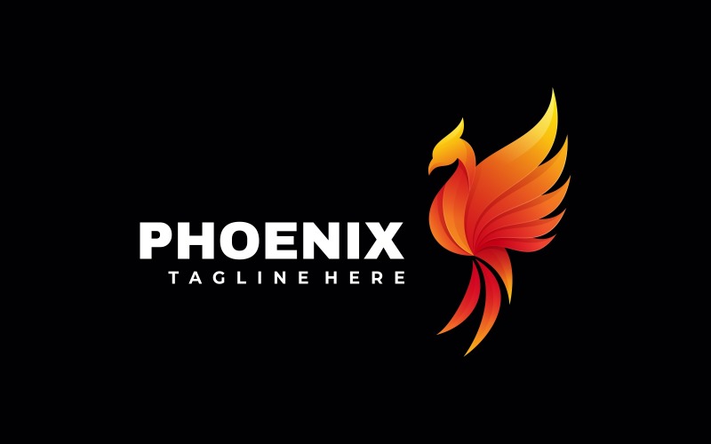 Stili di logo colorato sfumato Phoenix