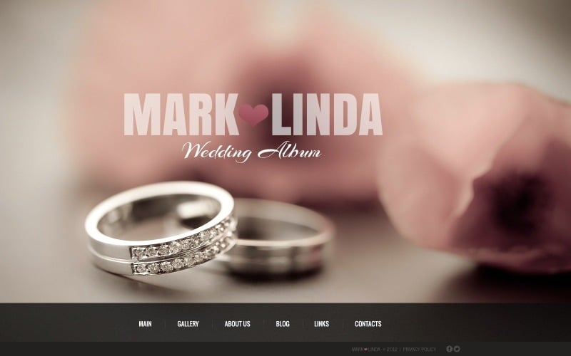 Álbum de casamento grátis tema WordPress