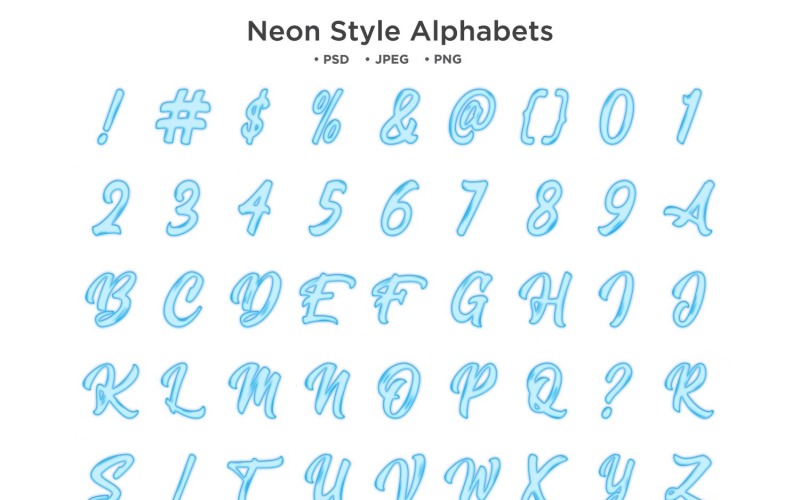 Alfabeto de estilo neón, tipografía Abc