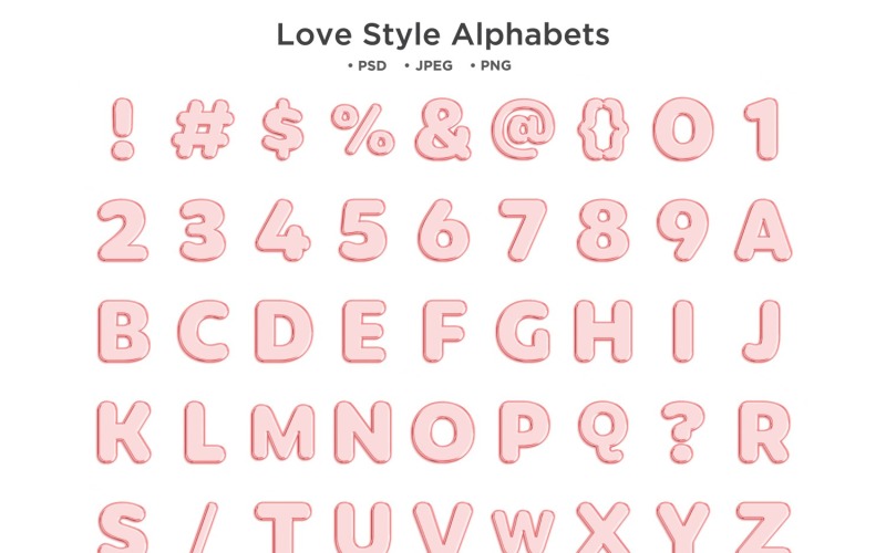 Alphabet de style d'amour, typographie abc