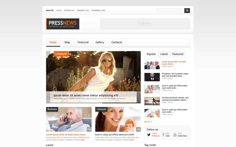 Бесплатный новостной портал Адаптивная тема WordPress
