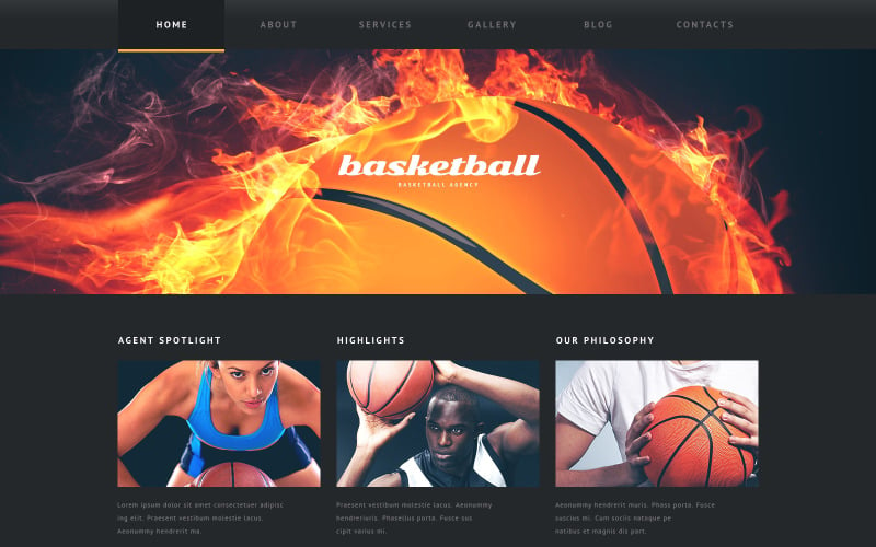 Безкоштовна тема WordPress «Basketball Put on Fire».