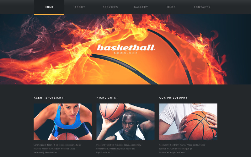 Darmowy motyw WordPress do koszykówki w ogniu