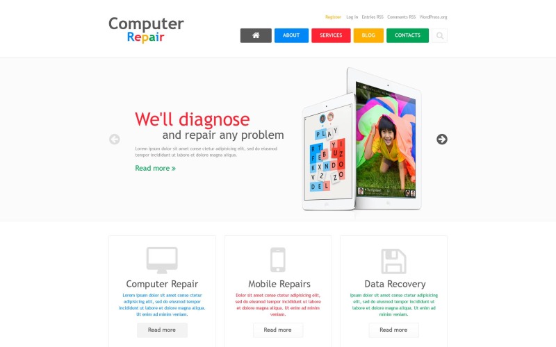 Darmowy motyw WordPress Responsive do naprawy komputera