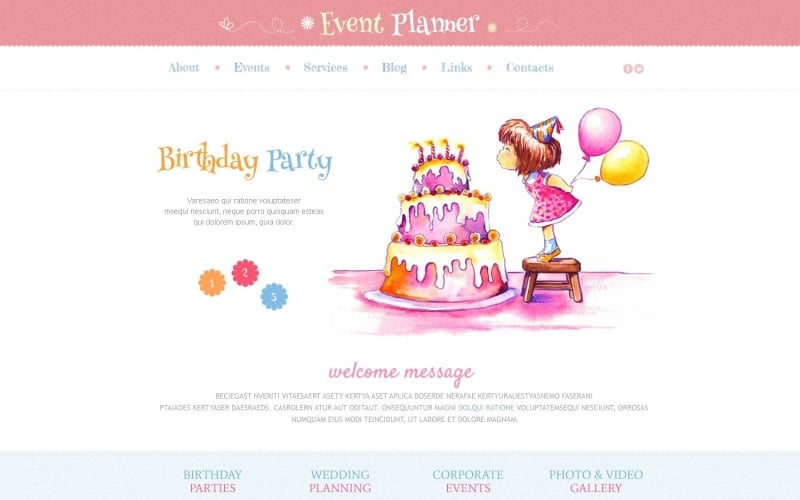 Free Event Planner Responsive WordPress Template