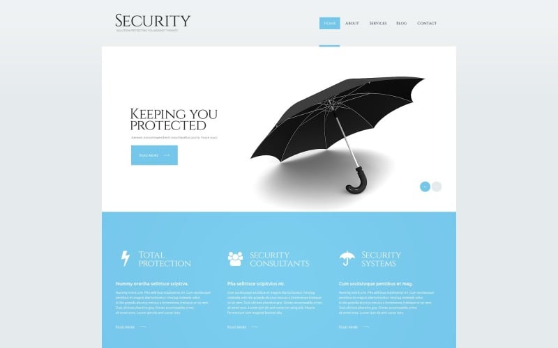 Free Responsive WordPress Template for Security Websites
