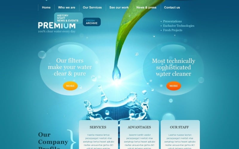 Free WordPress Template for Water Suppliers