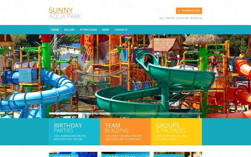Free.Amusement Park WordPress Theme for Entertainment Websites