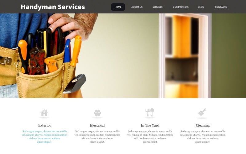 Impresionante tema gratuito de WordPress para Handyman Services