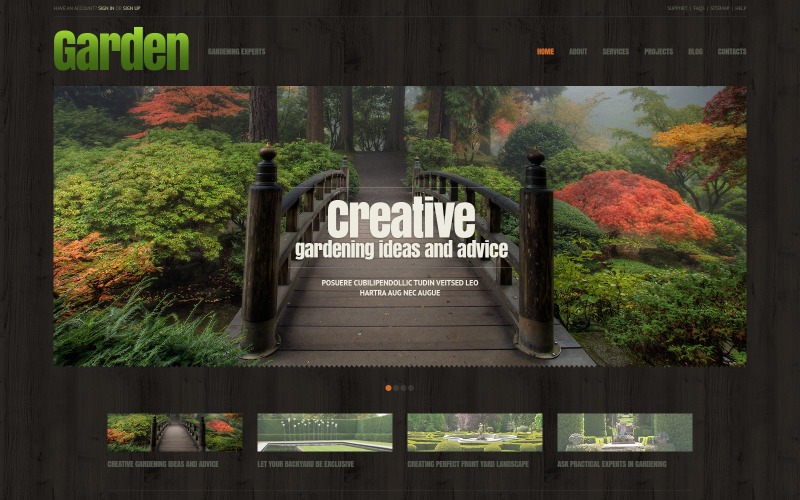 Kostenloses responsives WordPress-Theme für das Gartendesign-Geschäft