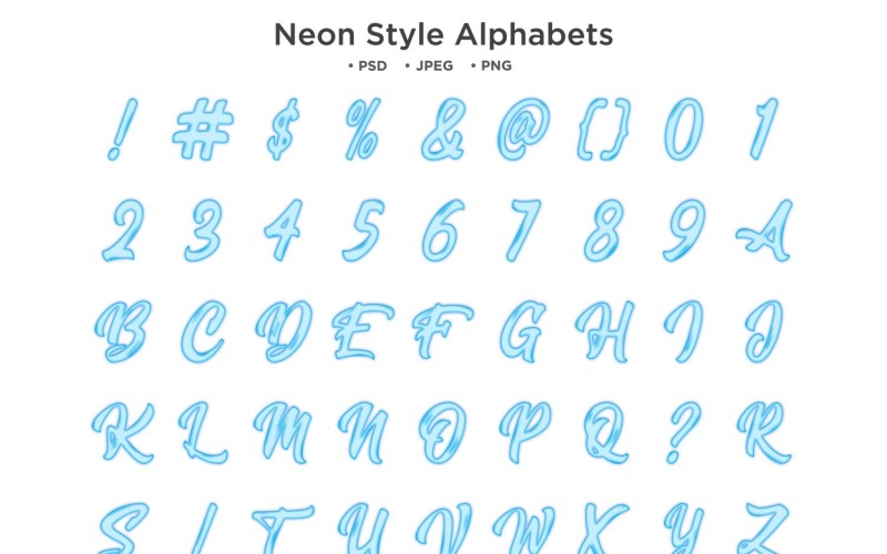 Neon stílusú ábécé, Abc tipográfia