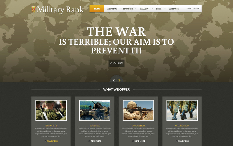 Plantilla gratuita de WordPress con capacidad de respuesta militar