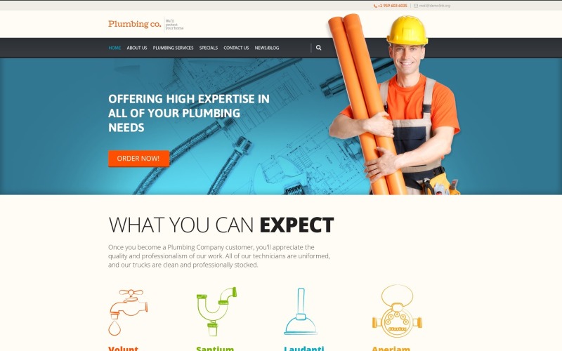 Šablona WordPress pro instalatérské služby zdarma