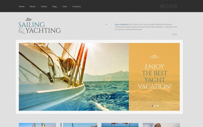 Tema WordPress reattivo per yachting gratuito