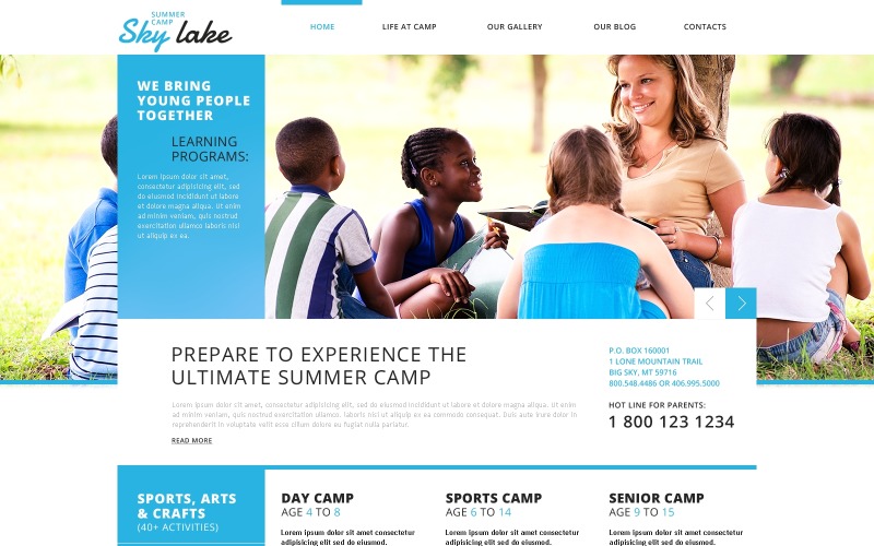 Thème WordPress réactif gratuit pour les camps d'été