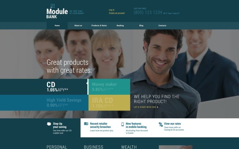 Thème WordPress réactif gratuit pour les sites Web bancaires