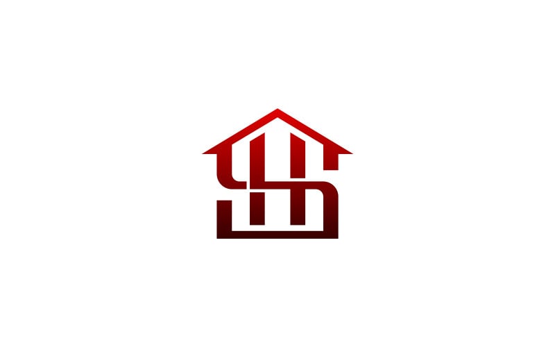 Bokstaven SH Hem Logo Design Vector Mall