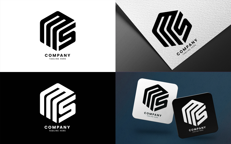 Letter M S Logo Design Template