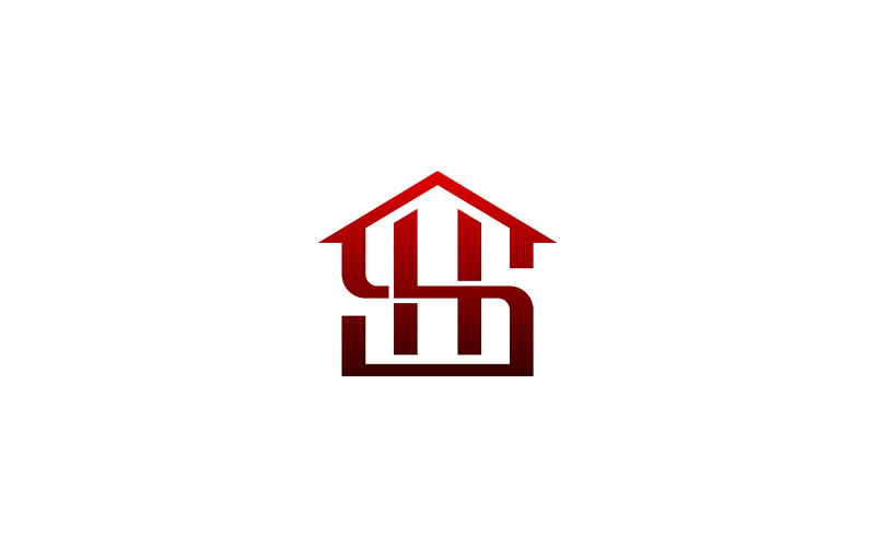 Lettera SH Home Logo Design Template Vector