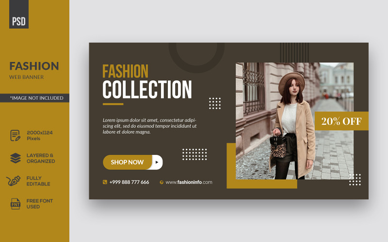 Modèle d'identité d'entreprise de bannière Web de mode