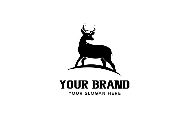 Modelo de design de logotipo de cervo