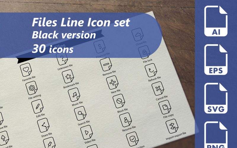 Filer Line Icon Set Mall