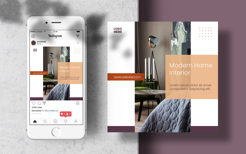 Minimale Home Interieur Instagram Post Banner Sjabloon Sociale Media