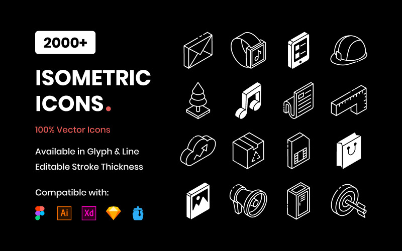 2000+ шаблонов изометрических иконок
