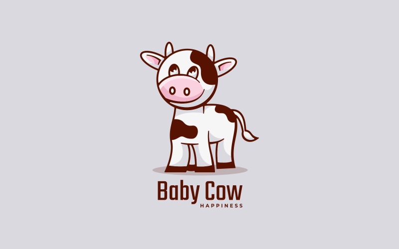 Logo De Mascotte Simple Bebe Vache Templatemonster