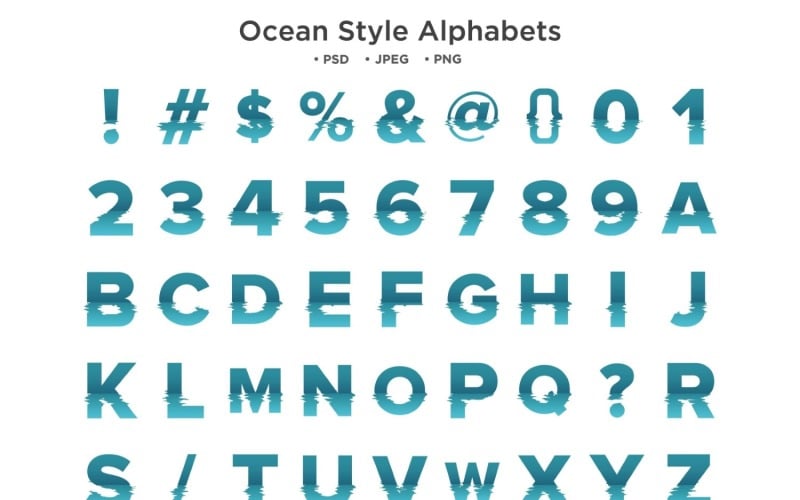 Alfabeto de estilo oceánico, tipografía Abc